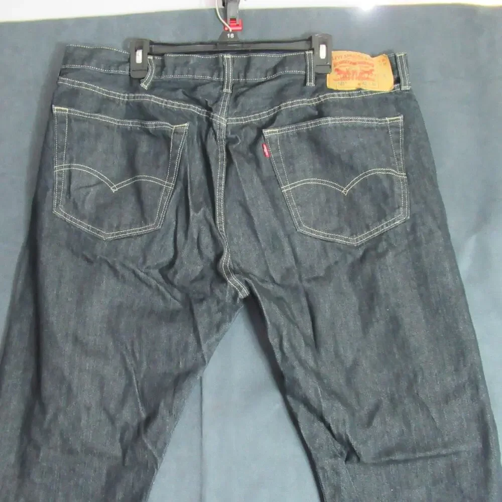 Vintage Levis 501 Jeans Mens 42x32 Blue Denim Straight Button Fly 90s Dark Wash